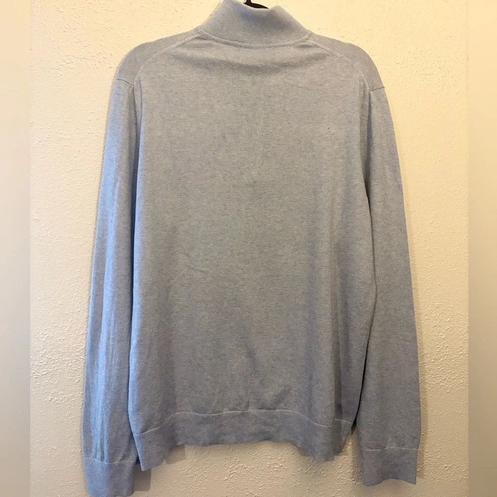 Banana Republic Men’s 1/4 Zip Sweater Large Cashmere Pima Cotton Long Sleeve